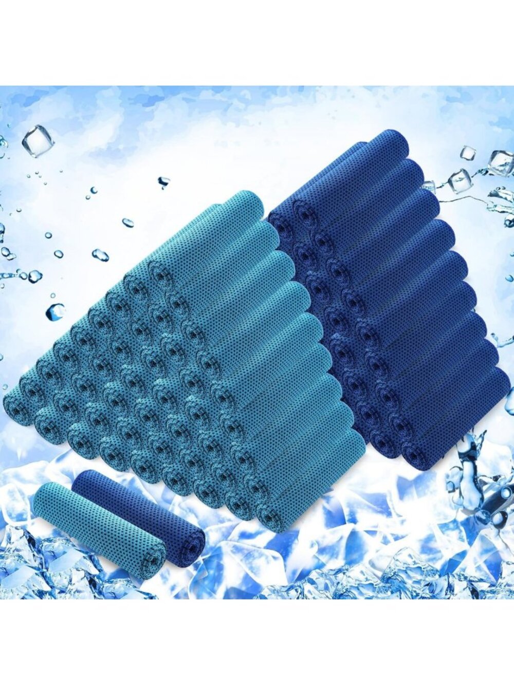 100 Pack Cooling Towels - Extra Large 40"x12" for Sports, Fitness & Travel